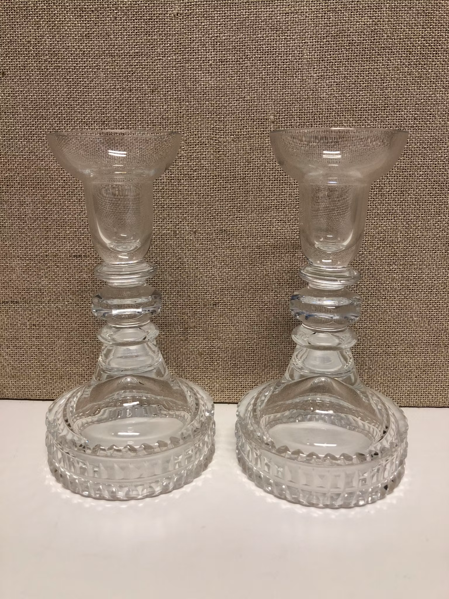 LJUSSTAKAR, ett par, glas, 1900-talets andra hälft.
