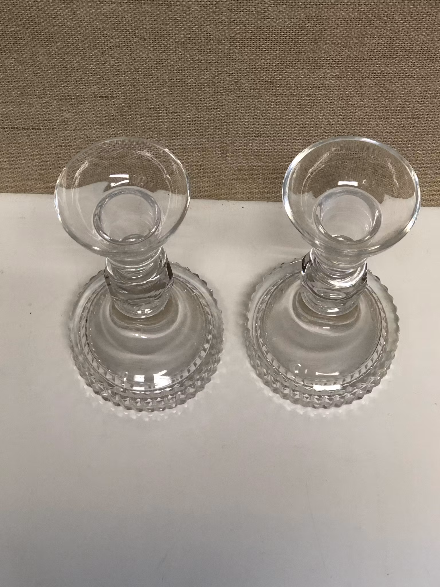 LJUSSTAKAR, ett par, glas, 1900-talets andra hälft.