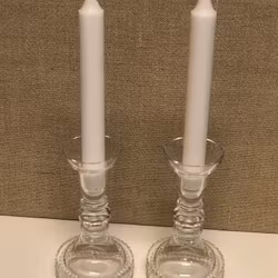 LJUSSTAKAR, ett par, glas, 1900-talets andra hälft.