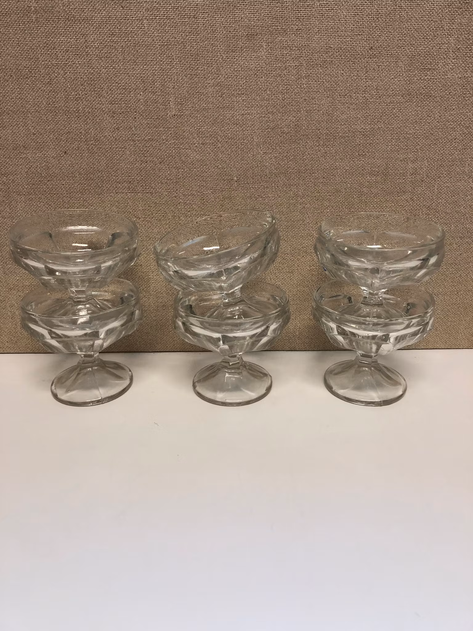EFTERRÄTTSSKÅLAR 6 st. glas, 1900-talets andra hälft.