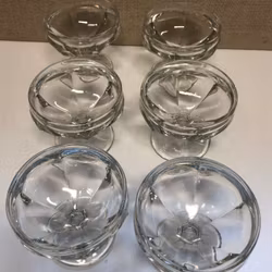 EFTERRÄTTSSKÅLAR 6 st. glas, 1900-talets andra hälft.