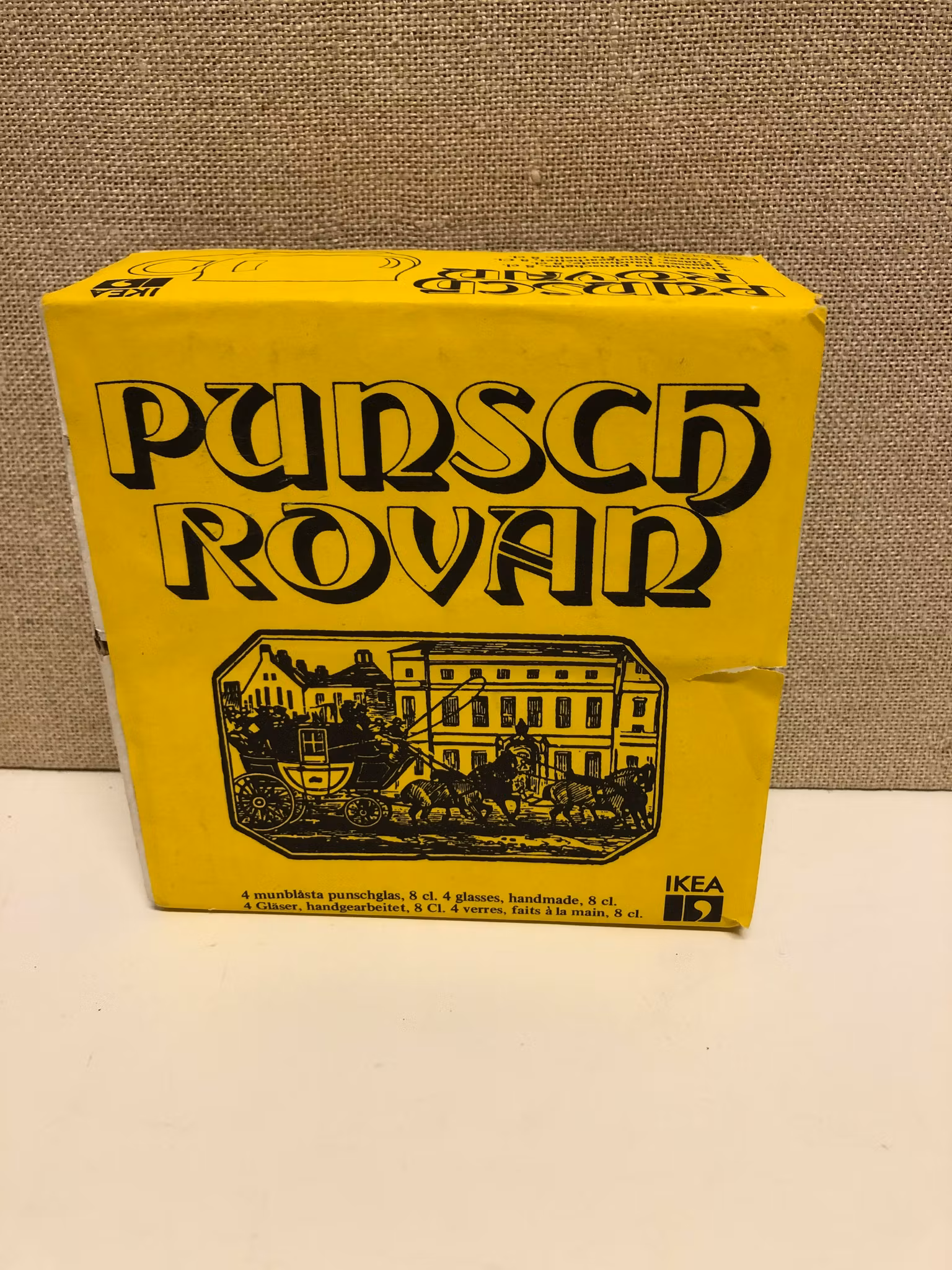 PUNCHGLAS 4 st. munblåsta, "Rovar", originalkartong, Ikea.