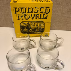 PUNCHGLAS 4 st. munblåsta, "Rovar", originalkartong, Ikea.