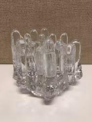 GÖRAN WÄRFF. Ljuslykta, kristallglas, "Polar", Kosta Boda