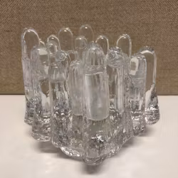 GÖRAN WÄRFF. Ljuslykta, kristallglas, "Polar", Kosta Boda