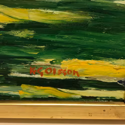 KG OLSSON. Oil on canvas, "Bathing 1917", signed.