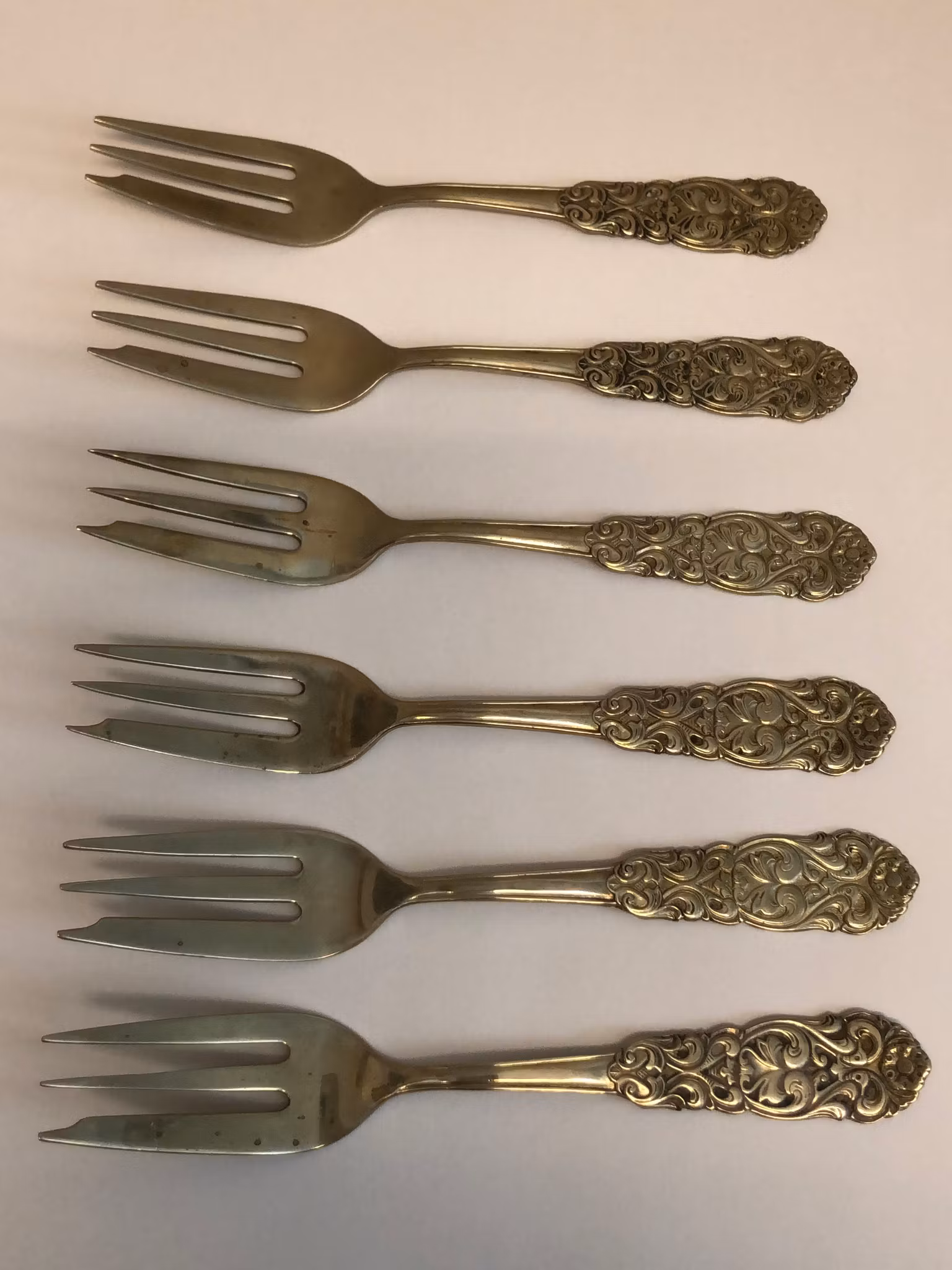 TÅRTGAFFLAR, 6 st, nysilver, Sweden.