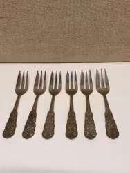 CAKE FORKS, 6 pcs, sterling silver, Sweden.