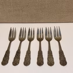 CAKE FORKS, 6 pcs, sterling silver, Sweden.