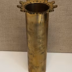 PIERRE FORSELL. Vase, brass, Studio production, Skultuna 1607, original box, 1970s.
