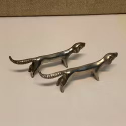 BUTTER DOGS 2 pcs, metal, 1900s.