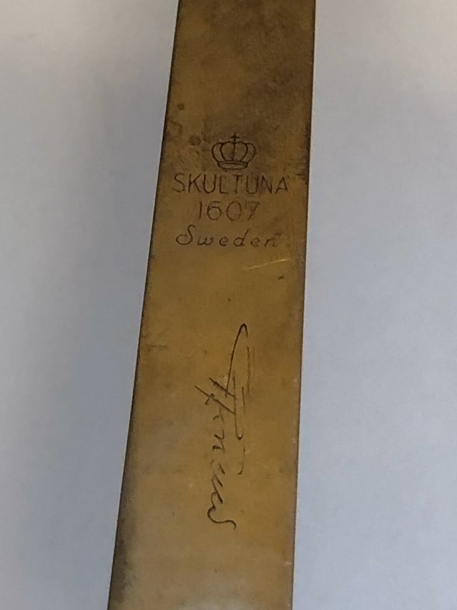 PIERRE FORSELL. Ljuslampett, mässing, "Pendel" No 71, Skultuna Bruk.