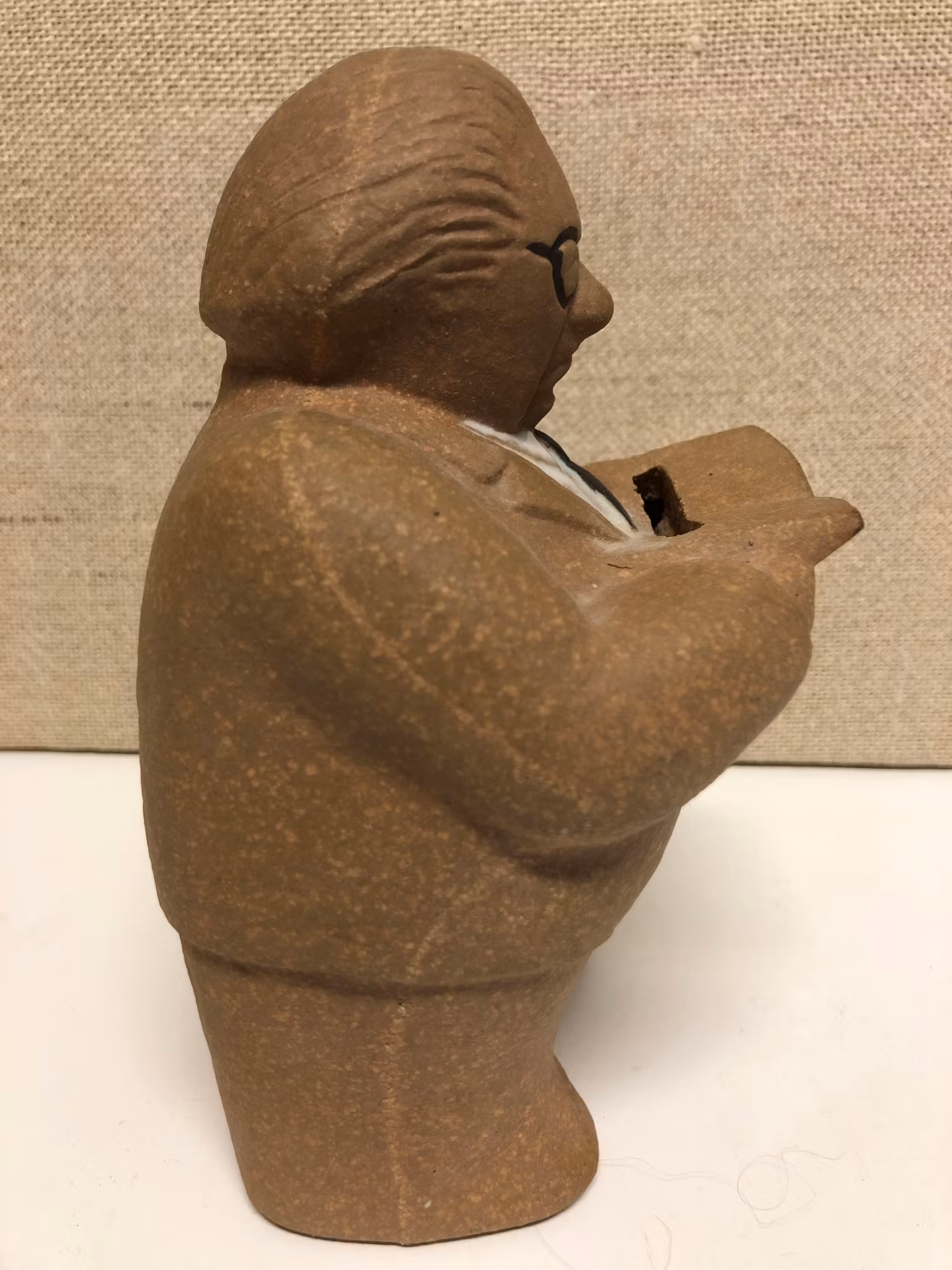 LISA LARSON. Figurin, stengods, sparbösssa, "Gunnar Sträng", Gustavberg, Sweden.