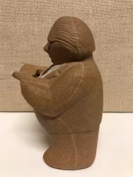LISA LARSON. Figurin, stengods, sparbösssa, "Gunnar Sträng", Gustavberg, Sweden.