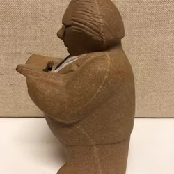 LISA LARSON. Figurin, stengods, sparbösssa, "Gunnar Sträng", Gustavberg, Sweden.
