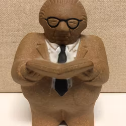 LISA LARSON. Figurin, stengods, sparbösssa, "Gunnar Sträng", Gustavberg, Sweden.
