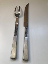 TRANCHERBESTICK, rostfritt stål, "Rosen", Åhlens, 1960/70-tal.
