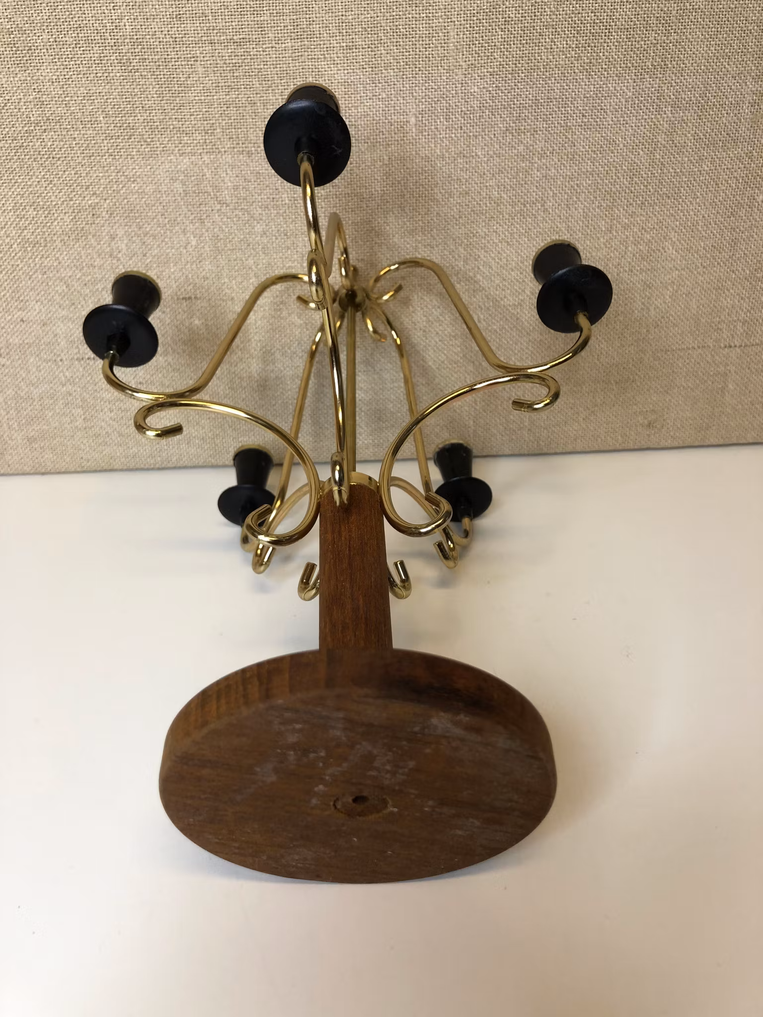 KANDELABER, teak/metall, 1950/60-tal.