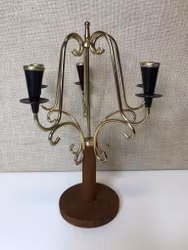 KANDELABER, teak/metall, 1950/60-tal.