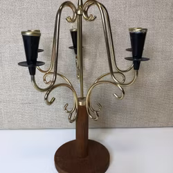 KANDELABER, teak/metall, 1950/60-tal.