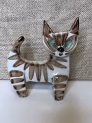 DORYTHY CLOUGH. Figurin, porslin, "Katt", Gefle/Uppsala Ekeby.