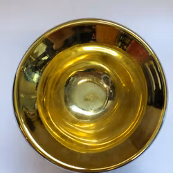 SKÅL PÅ FOT, glas," fattigmanssilver", 1800-talets andra hälfdt.