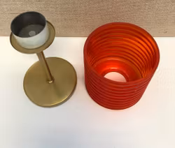 LJUSLYKTA, mässing/glas, 1960/70-tal.