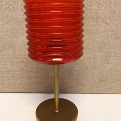 CANDLE, brass/glass, 1960s/70s.