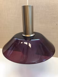 TAKLAMPA, glas/mässing, 1960/70-tal.