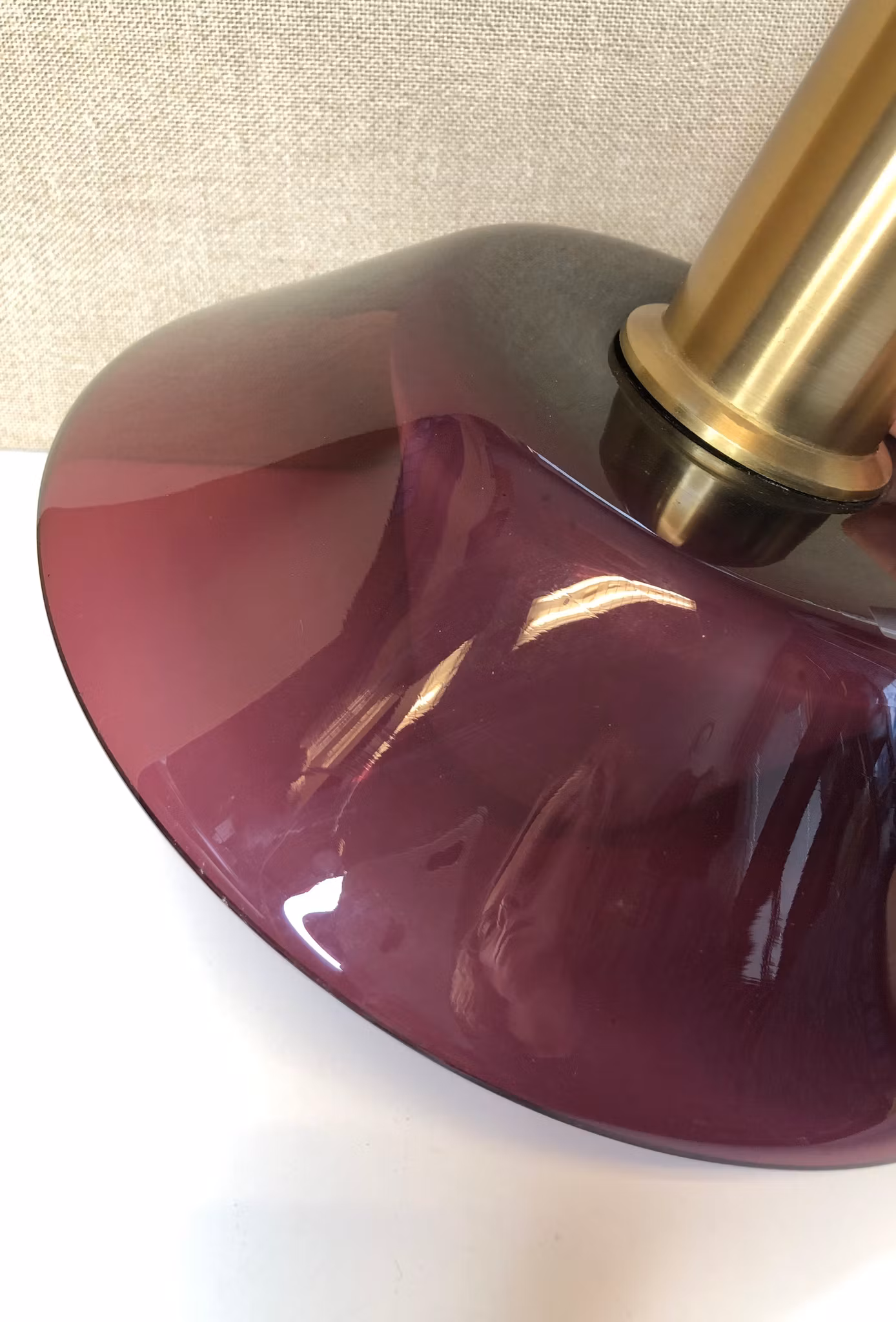TAKLAMPA, glas/mässing, 1960/70-tal.