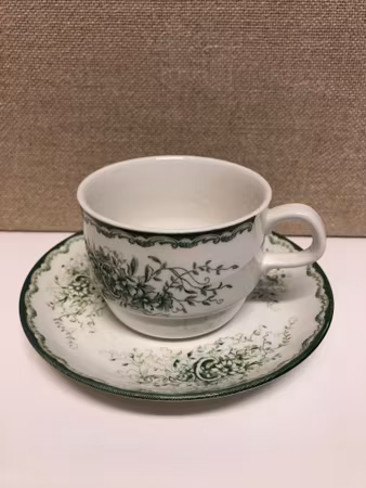COFFEE CUP WITH SAUCER, porcelain, "Green Anna", Rörstrand.
