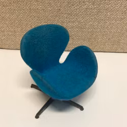 FÅTÖLJ, dockhus möbel, "Svanen",  design Arne Jacobsen, Brio.