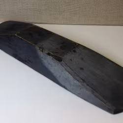 TRAY, painted wood, peasant, 19th century.