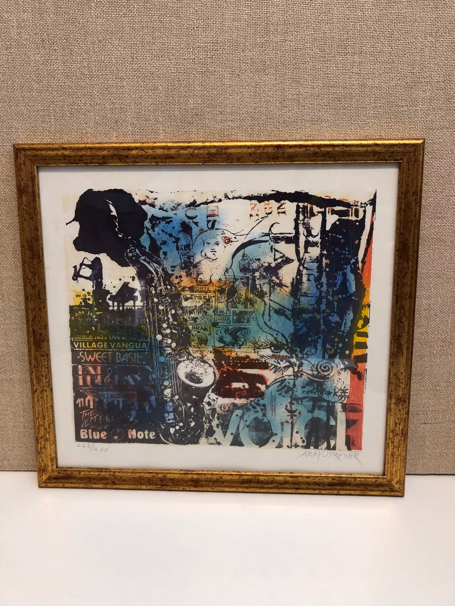 ARDY STRÜWER. " Blue Note", litografi, signerad och numrerad 246/250.