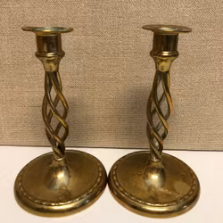 CANDLESTICKS, a pair, brass, Oscar Nilsson, Eskilstuna.