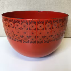 KAJ FRANK. Bowl, enamelled metal, Finel, Finland.