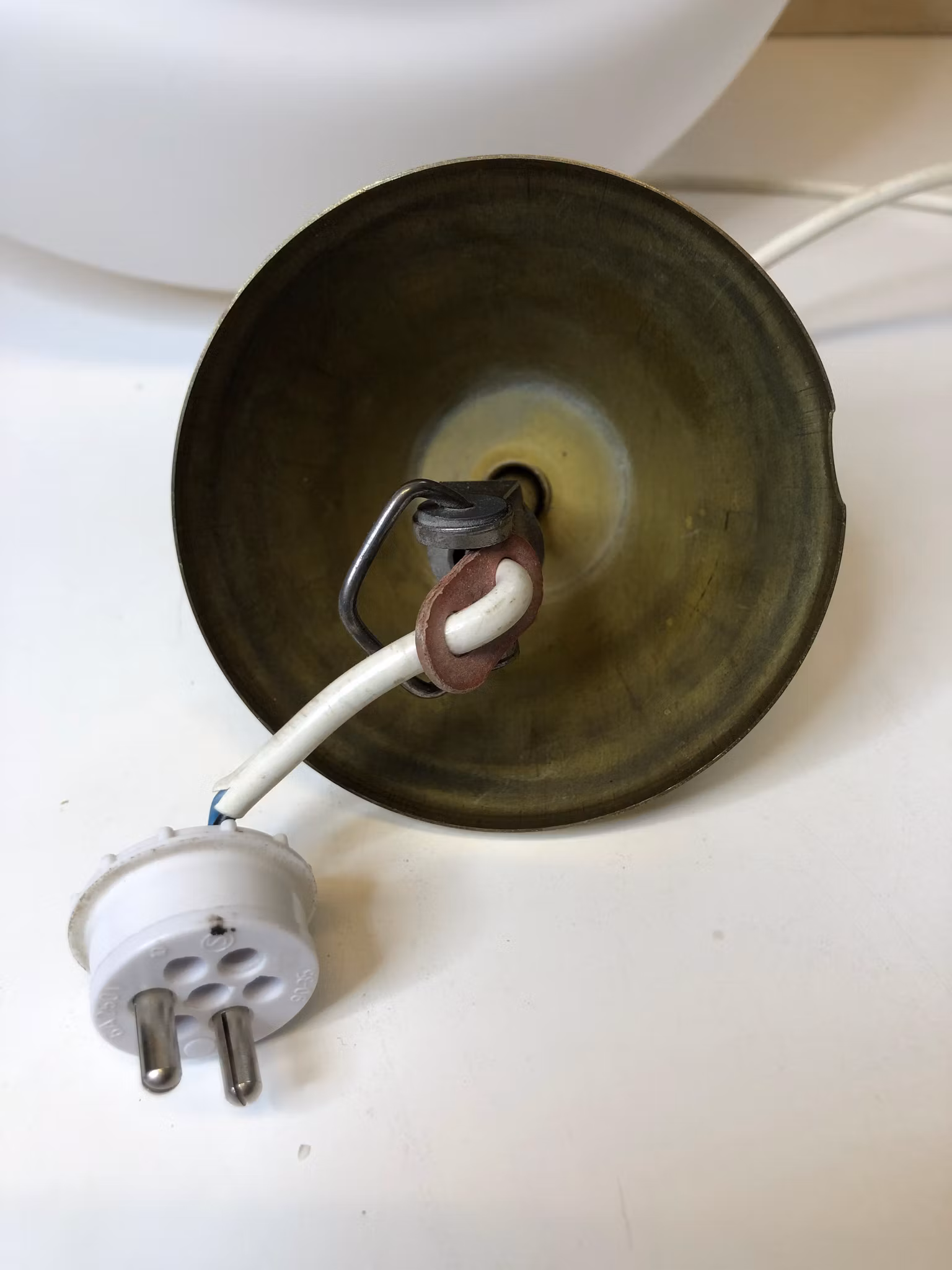 TAKLAMPA, mässing/glas, Orrefors/Flygsfors. 70-tal