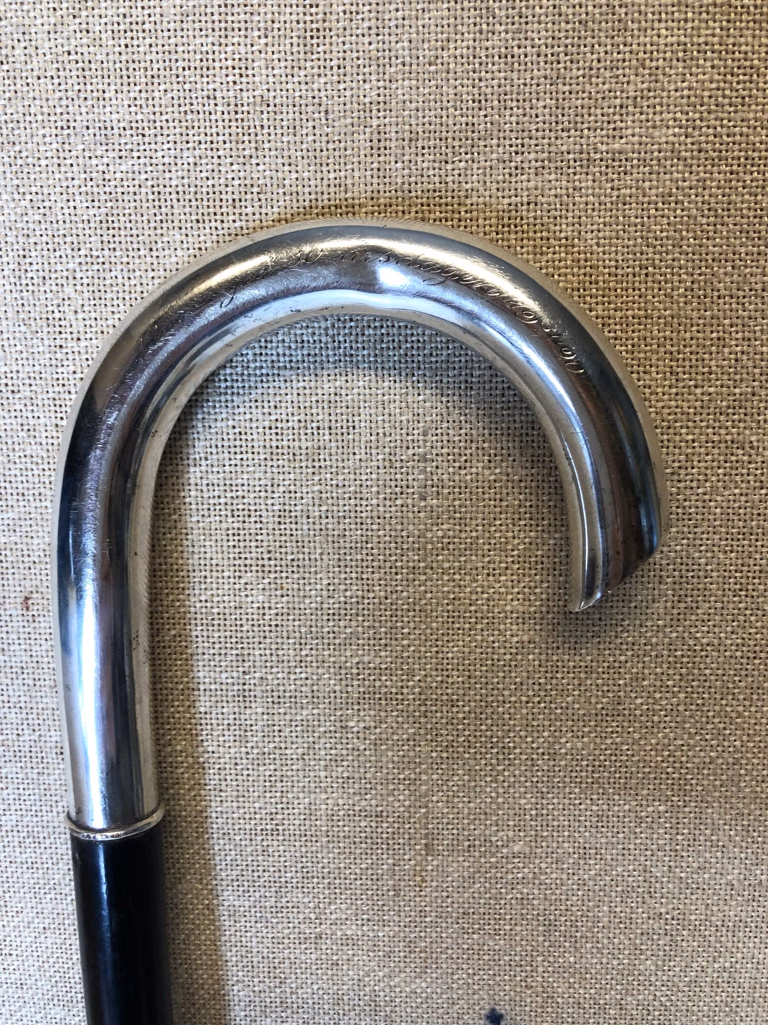 KÄPP, silverkrycka, svärtat trä, 1919.