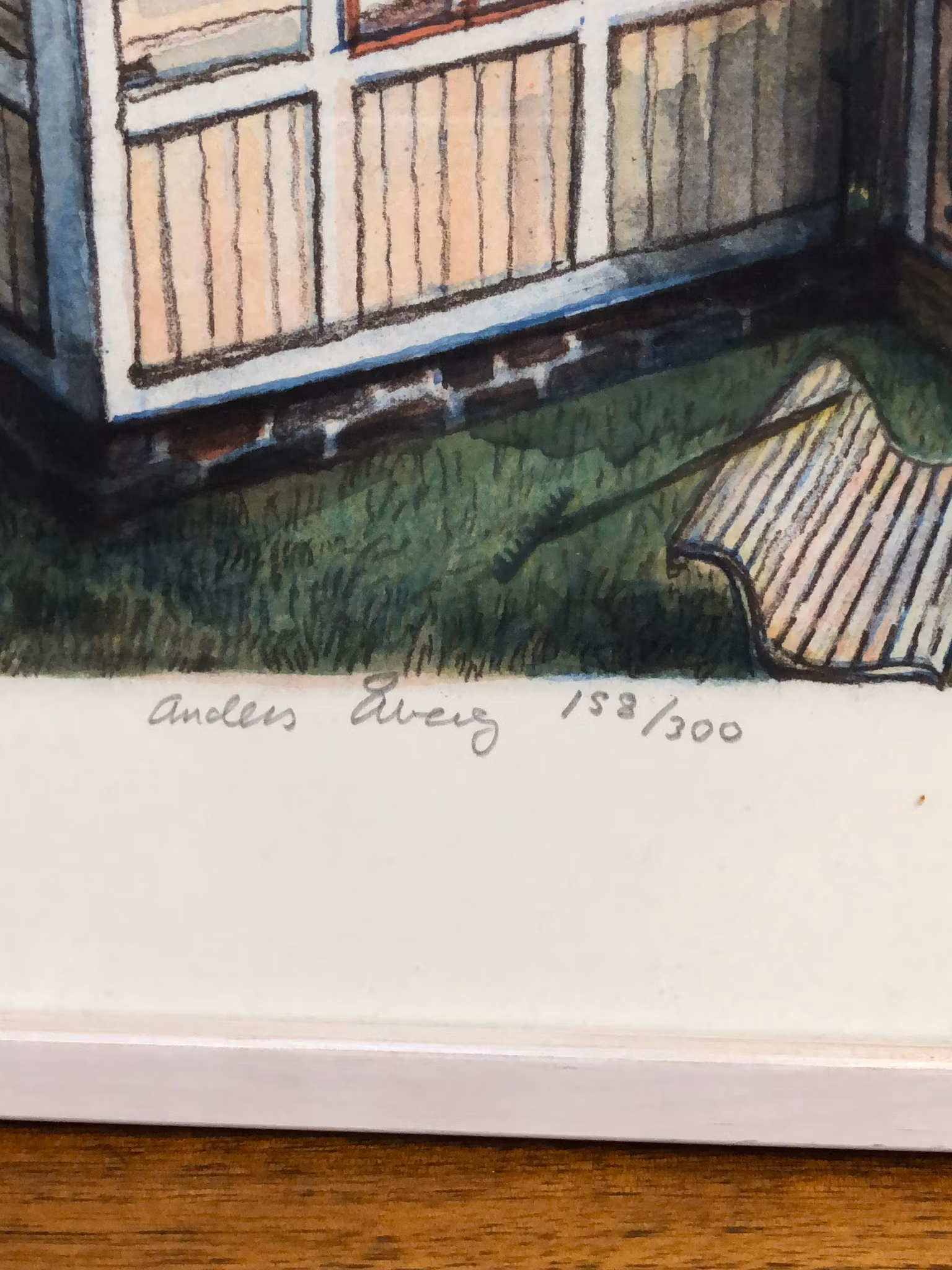 ANDERS ÅBERG. Båt vid brygga, litografi, signerad och numrerad 158/300.