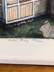 ANDERS ÅBERG. Båt vid brygga, litografi, signerad och numrerad 158/300.