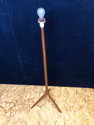 FLOOR LAMP, teak, 1950s/60s.