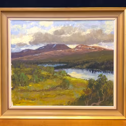 WILHELM HUNDT. Landscape, oil on panel, signed.