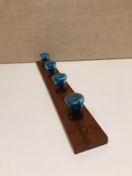 HANGER, teak/glass, 1960s/70s.
