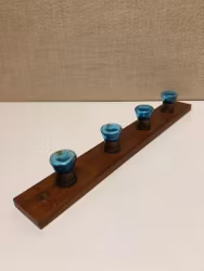 HANGER, teak/glass, 1960s/70s.