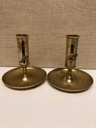 OFFICE/ROOM CANDLESTICKS, a pair, brass, 1900s.
