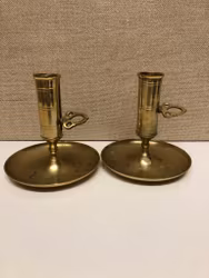 OFFICE/ROOM CANDLESTICKS, a pair, brass, 1900s.