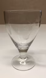 RED WINE GLASS, cut decoration, first half of the 20th century.