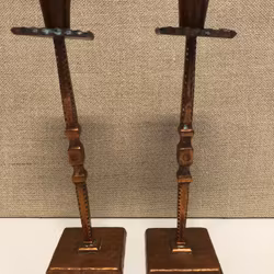 CANDLESTICKS, a pair, copper, 20th century.