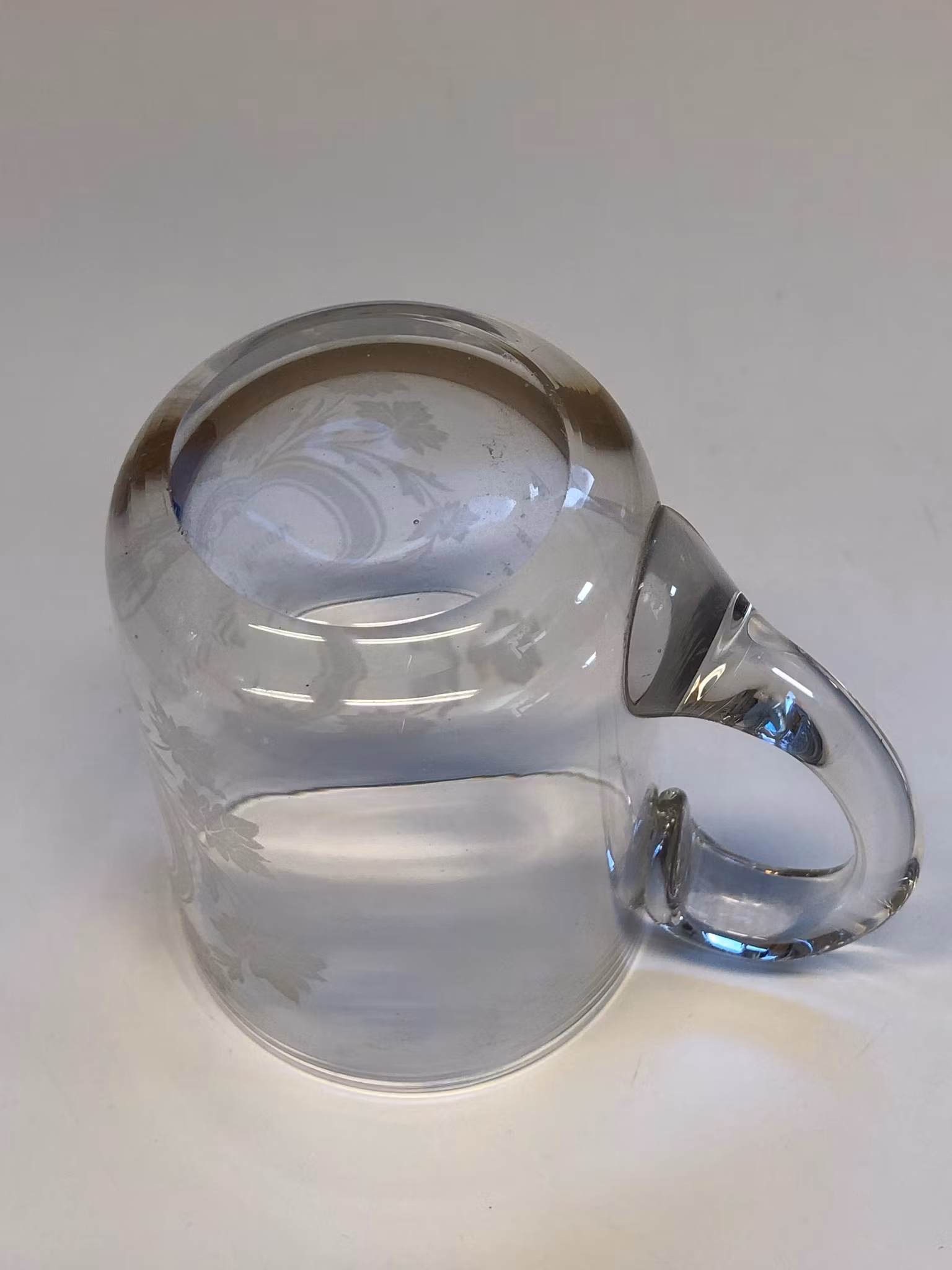 MUGG, glas , etsad dekor, Ronneby Brunn, 18/1900-tal.