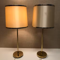 BORDSLAMPOR, ett par, mässsing, 6280 Falkenbergs Belysning. 70-tal.